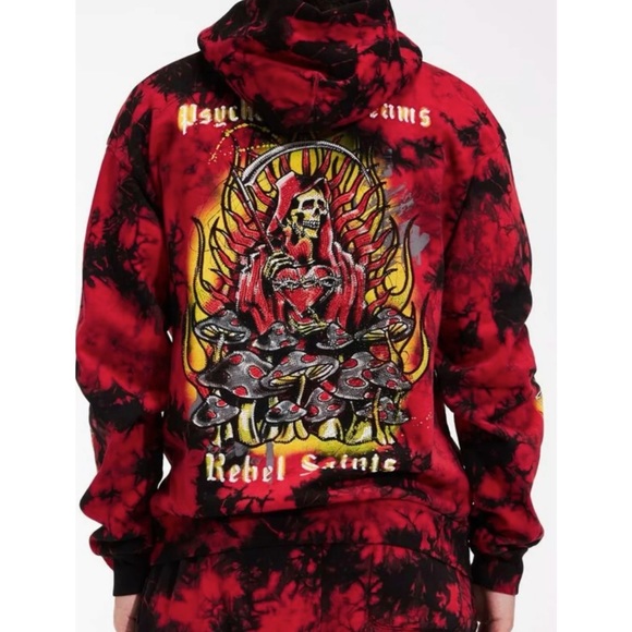 Rebel Saint by Affliction Men's Hoodie Reaper Heavyweight Premium Quality Hood - Picture 1 of 12